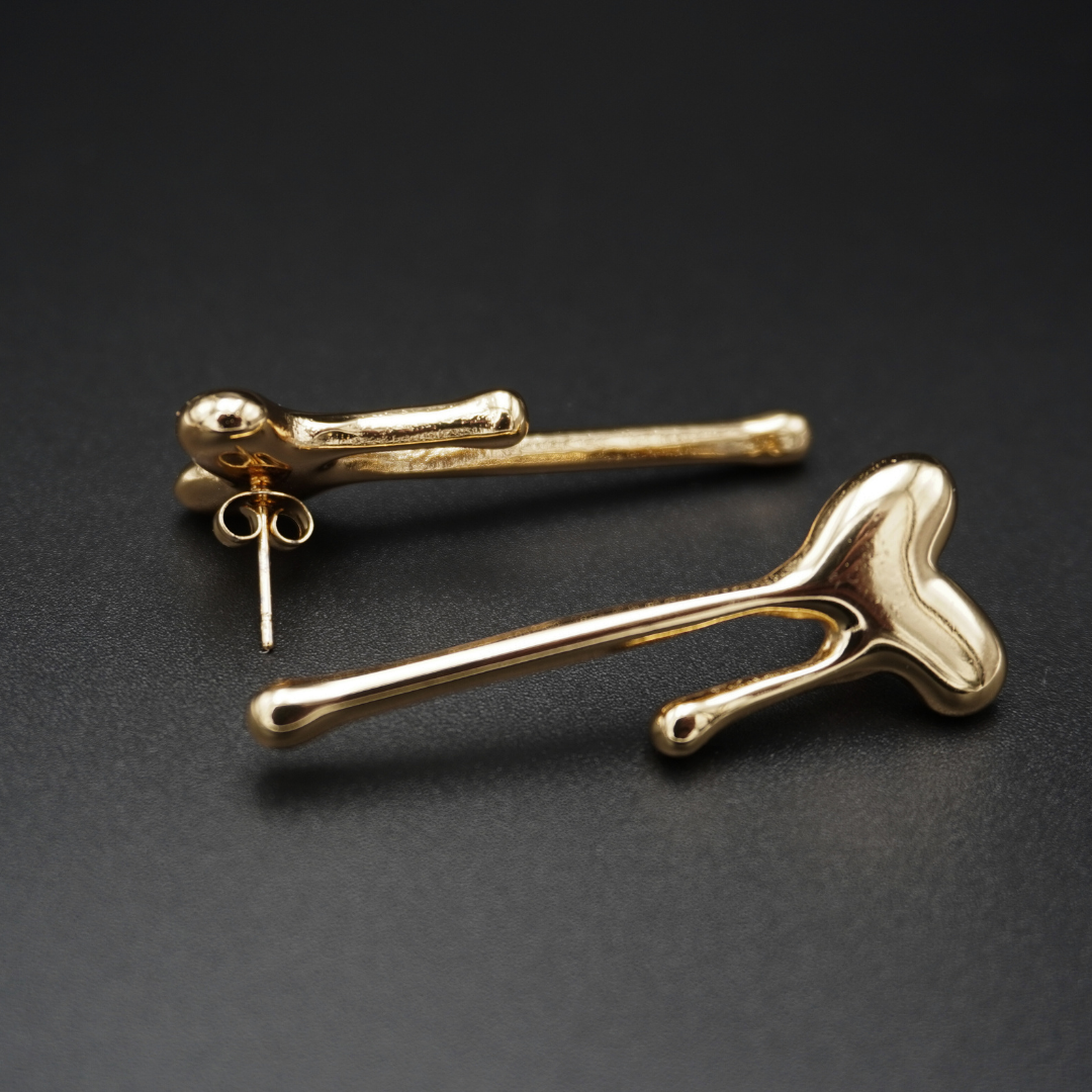 Heart Waterdrop Gold Plated Earrings
