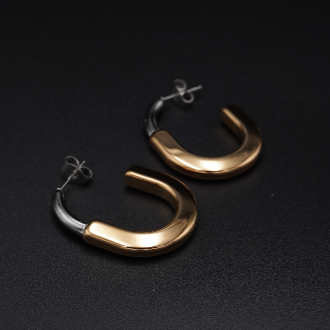 Two Tone Hoop Earrings