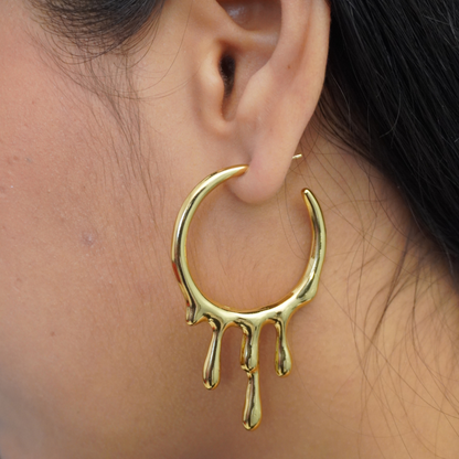 Water Drop Flow Hoop Earrings