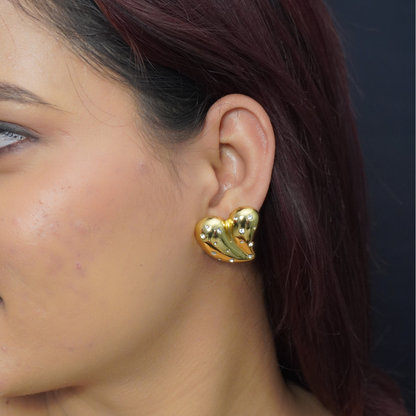 Bold American Diamond Heart Studs