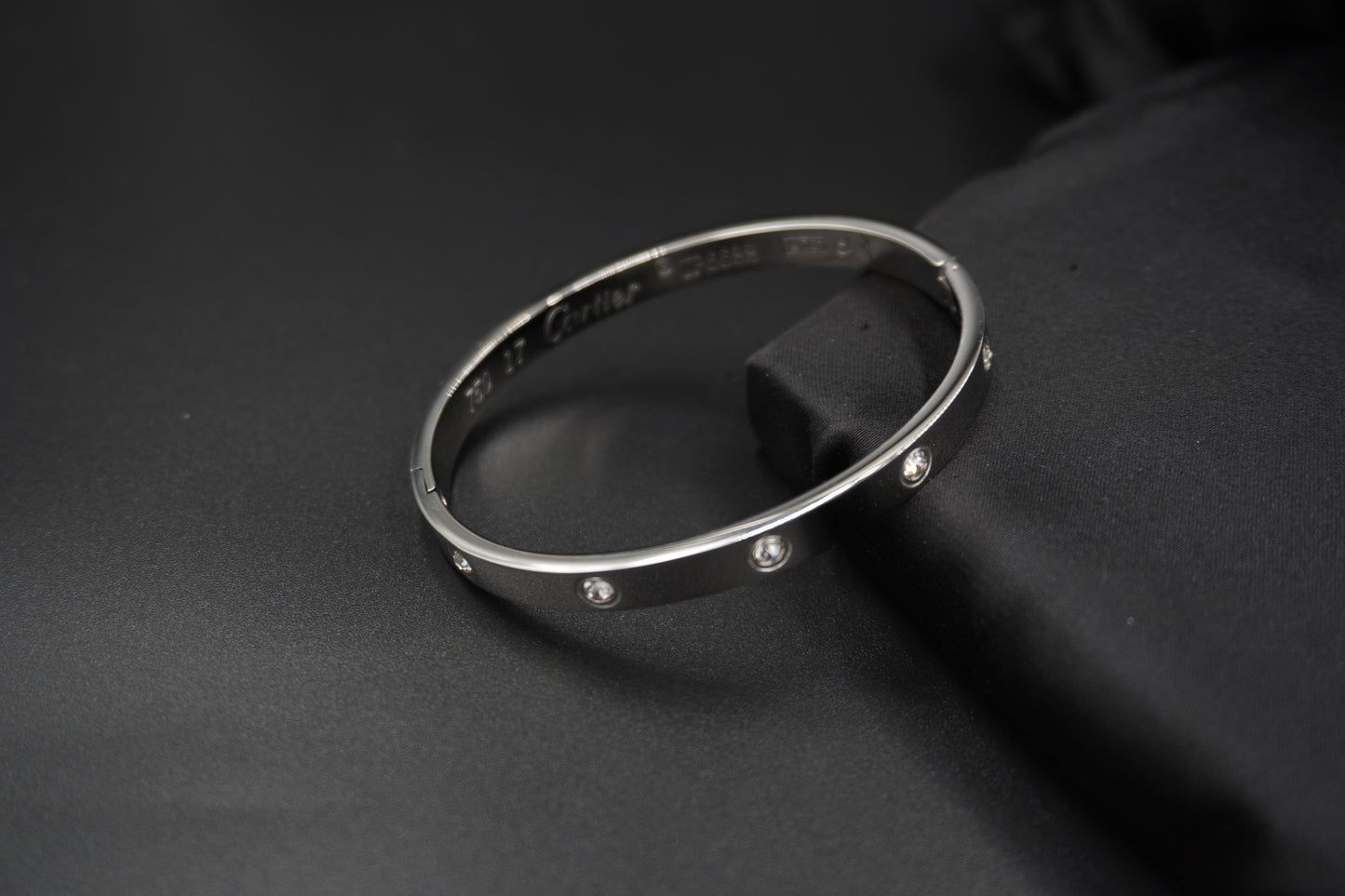 Timeless Silver Plated Cartier Engraved Love Bangle