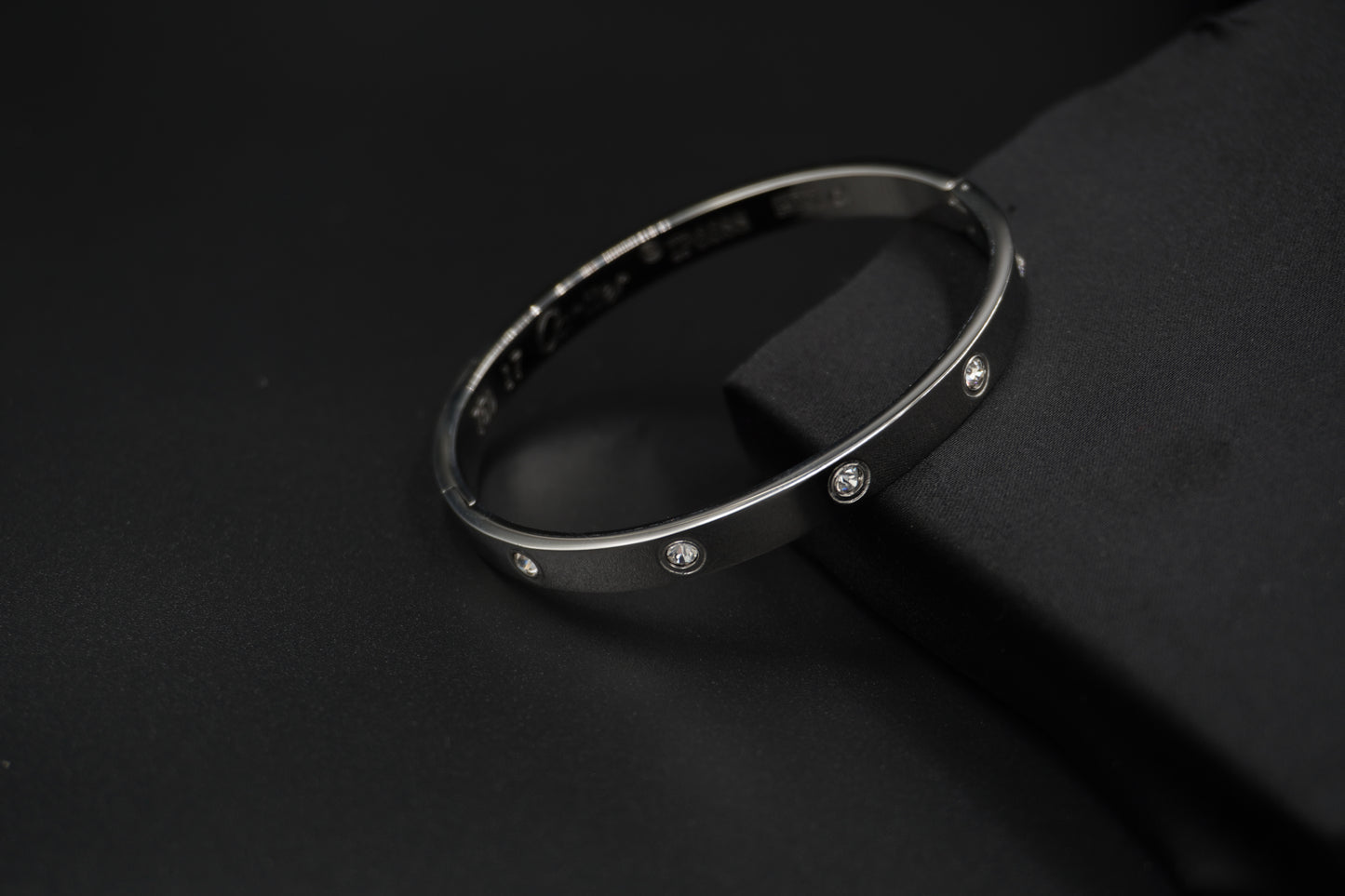 Timeless Silver Plated Cartier Engraved Love Bangle