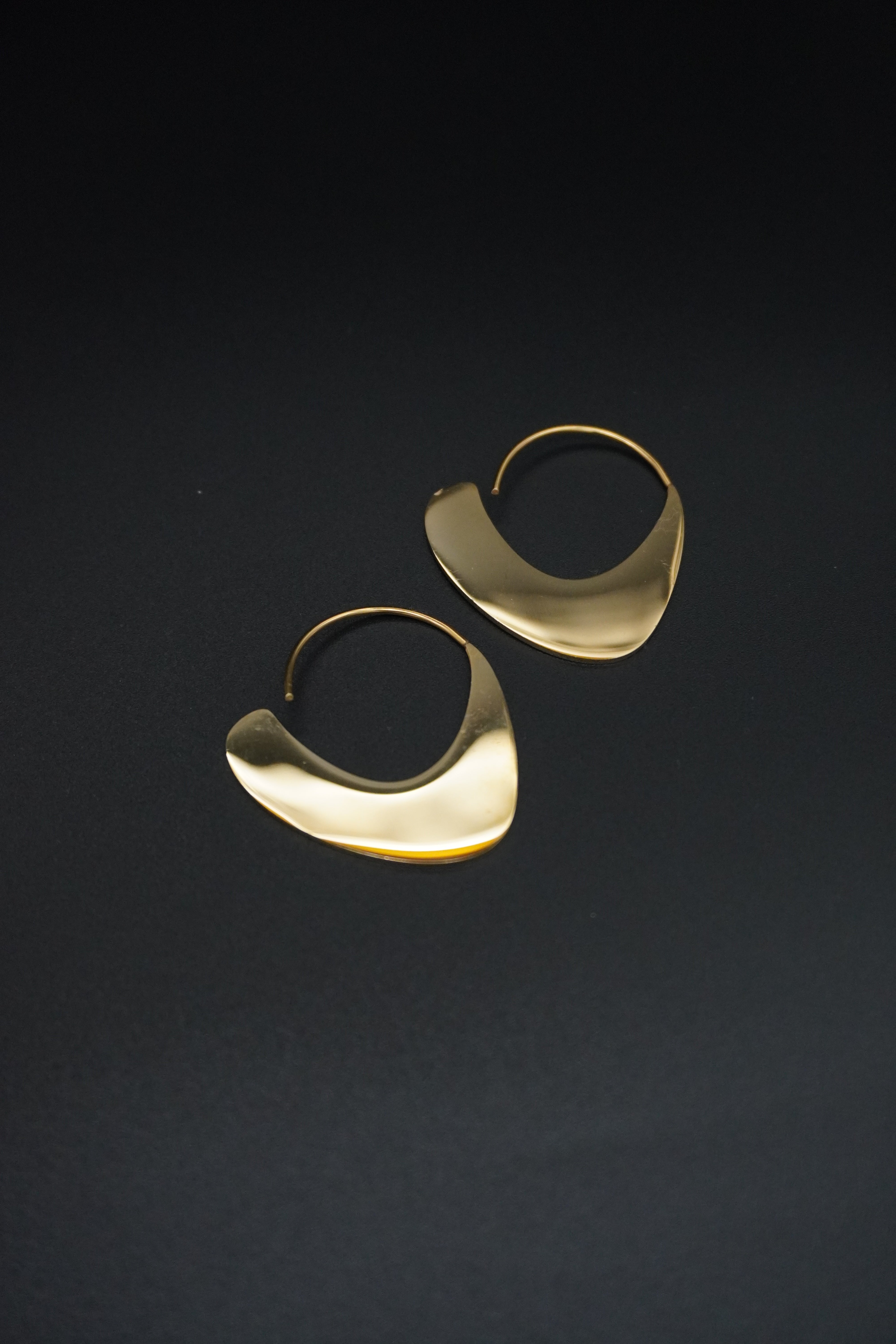 Gold Plated Swirl Disc Hoop Earrings